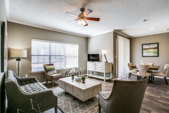 Modern Living Room at Carmel Creekside Apartments, Fort Worth, Texas