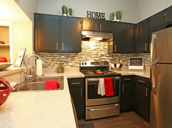 Brownstone Townhomes kitchen area with decor