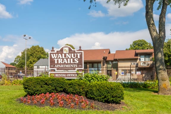 Entrance sign at Walnut Trails Apartments, Elkhart, 46514