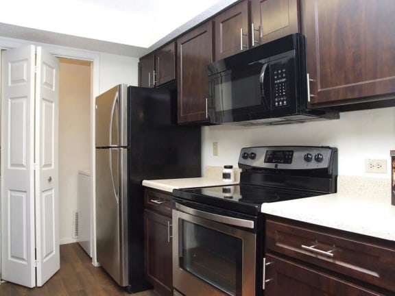 stainless steel appliances in Topeka apartments