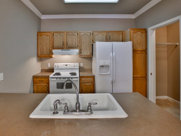 Kitchen at Willow Crossings Apartments in Terre Haute