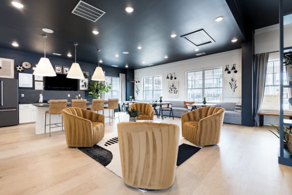 the lobby at the bradley braddock road station apartments