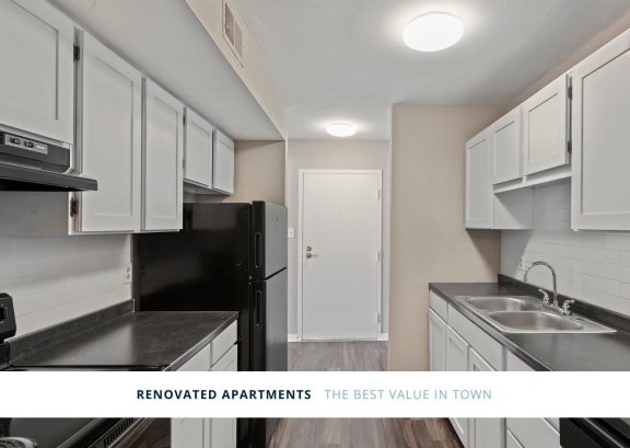 Bridle Creek apartments in Virginia Beach renovated interior with Kitchen galley