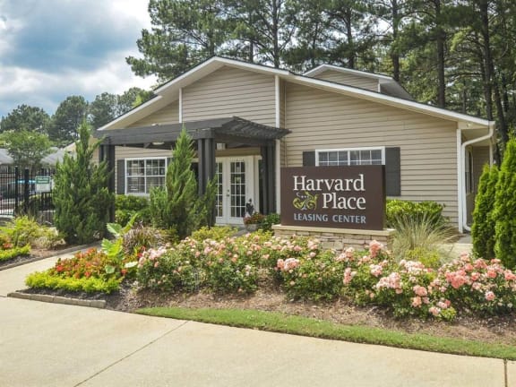 community entrance with monument sign at Harvard Place, Lithonia, GA, 30058