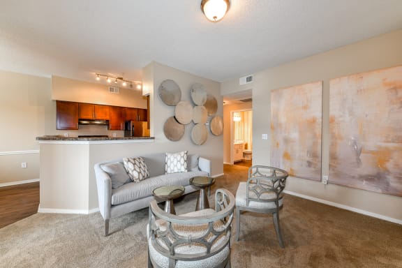 Living Room With Kitchen at The Retreat at Germantown, Germantown, TN, 38138
