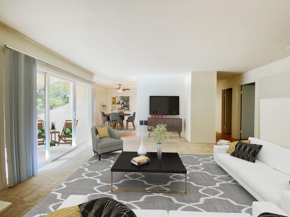 Spacious Living Room With TV at Carriage House, Fremont