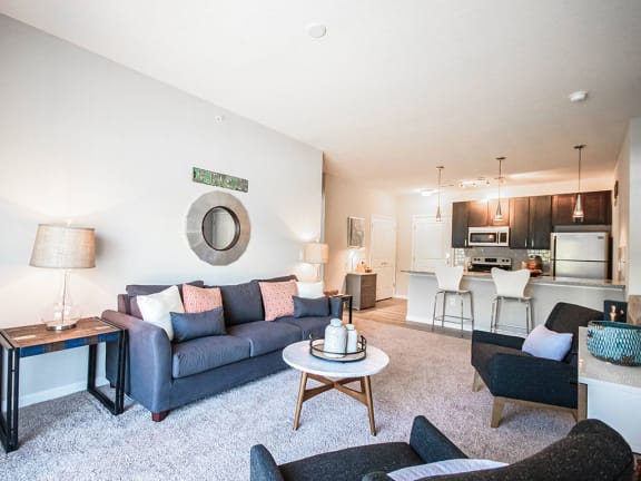 Living room area at Mirada Apartments, Lewis Center, 43035