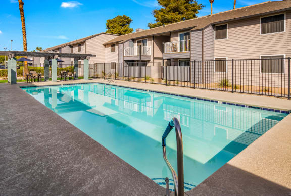 Extensive Resort Inspired Pool Deck at 2900 Lux Apartment Homes, Las Vegas
