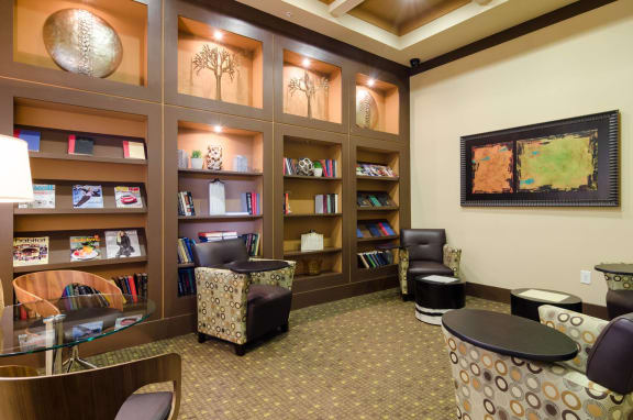 Library Open library concept with ample lighting and work space areas at Ashley Auburn Pointe in Atlanta, GA