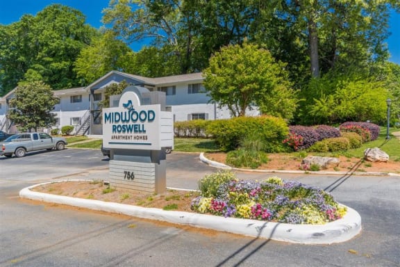 Welcoming Property Signage at Midwood Roswell, Georgia