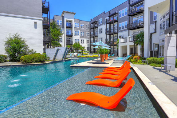 pool and lounge chairs