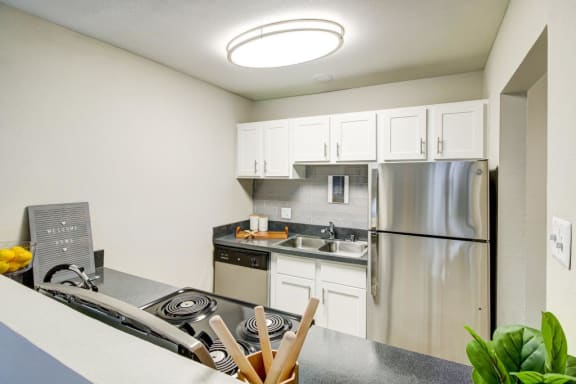 Flights at Lowry Apartments Model Kitchen