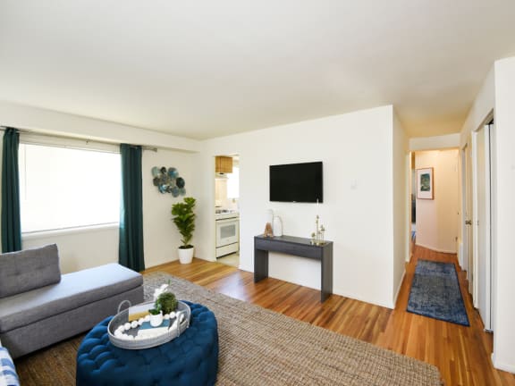 Open and spacious living room at Arbuta Arms