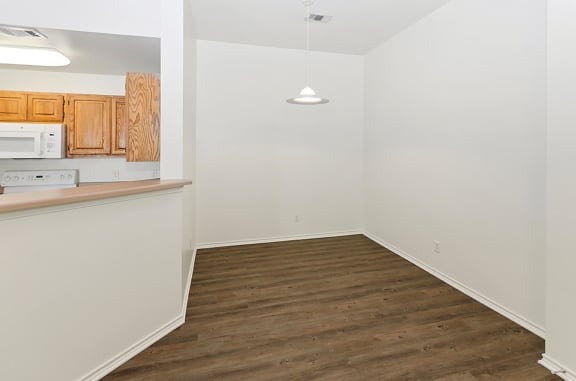 Dining room space at Cypress View Villas Apartments in Weatherford, TX