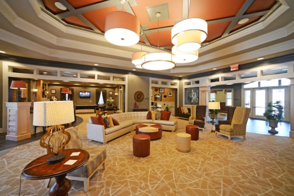 Spacious luxury clubhouse with ample seating at Fenwyck Manor Apartments, Virginia