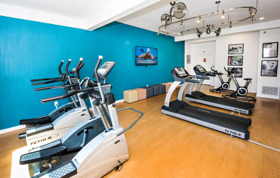 Oakview  gym is close to the leasing office. The gym is equipped with two treadmills, bicycles, two ellipticals, free weights, a TV and ceilings fans, with a bathroom attached.