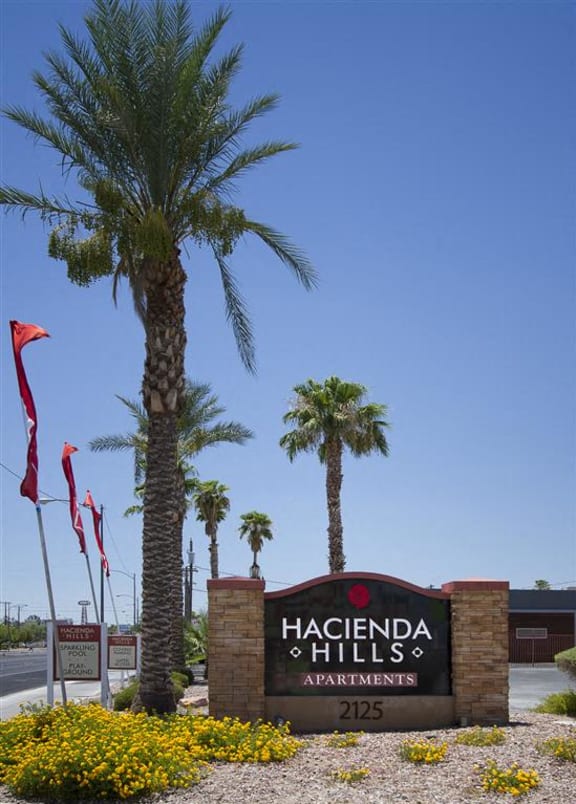 hacienda hills apartments sign 