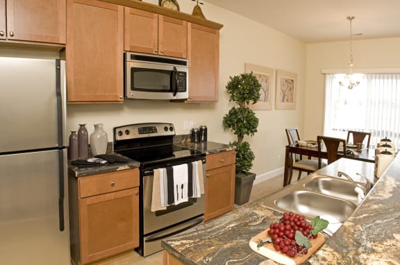 Electric Appliances in Kitchen at Long Pond Shores Waterfront Apartments, Rochester, NY