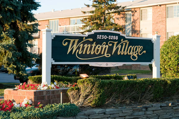 Property Sign at Winton Village Apartments, Rochester, New York