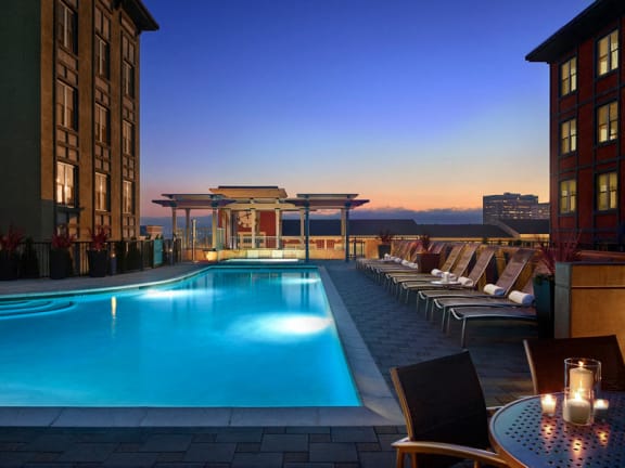 Twilight Pool at AVE Emeryville at Bay Street, Emeryville