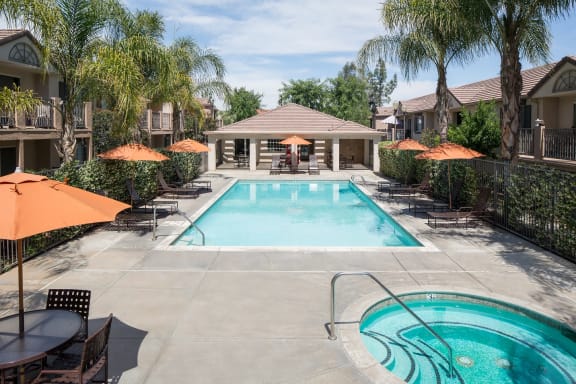 Redlands, CA Cypress Villas Apartments Pool and Spa Area