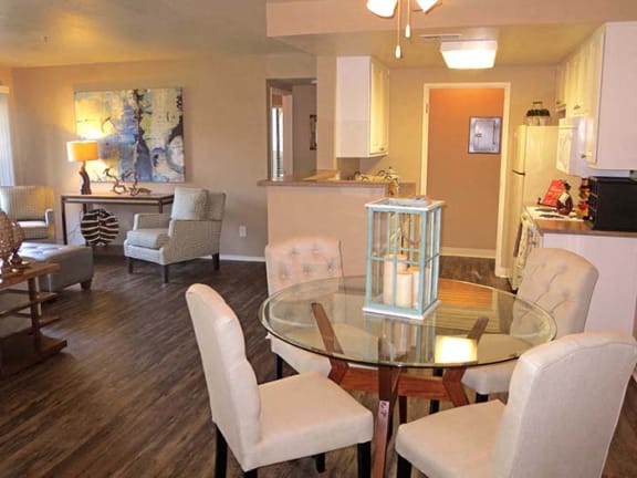 Dining and Living Room l The Marina Apartments in Modesto CA 