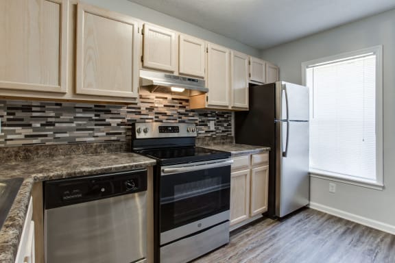 Two Bed Townhome Kitchen at Lory of Augusta Apartments, Augusta, GA, 30909