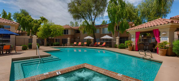 Pool view for apartments in mesa arizona at Vista Grove Apartments, Arizona
