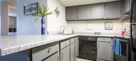 Kitchen at Villas Del Cielo Aprartments in Albuquerque New Mexico October 2020