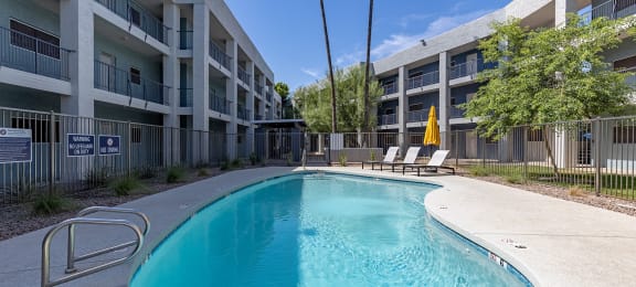 Pool area at Arcadia Lofts in Phoenix AZ Nov 2020