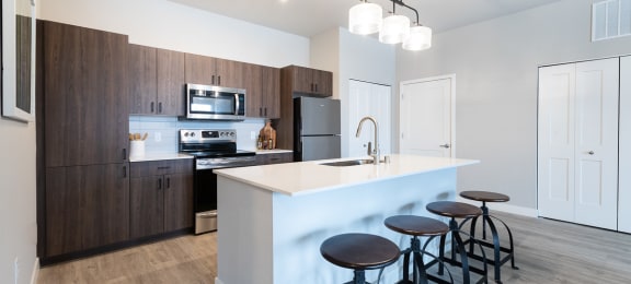 HUB13 - Kitchen With Stainless Steel Appliances, and Modern Wood Cabinets
