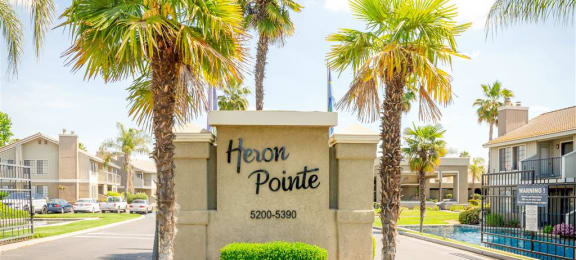 Welcoming Property Signage at Heron Pointe Apartments & Townhomes, Fresno, CA, 93711