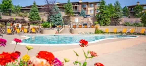 Swimming Pool With Relaxing Sundecks at Echo Ridge Apartments, Castle Rock, CO
