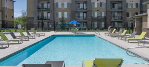 Swimming Pool With Relaxing Sundecks at Enclave at 1400 South Apartments, Salt Lake City, Utah
