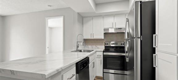 renovated kitchen with stainless steel appliances