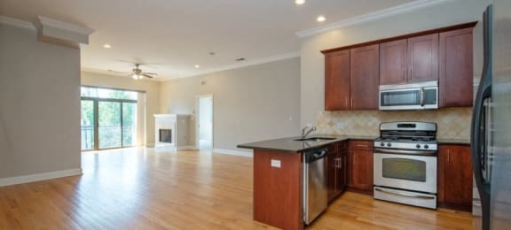 Open layout with sightlines to the living area from the kitchen - 2 Bedroom