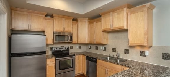 Designer kitchen with granite countertops