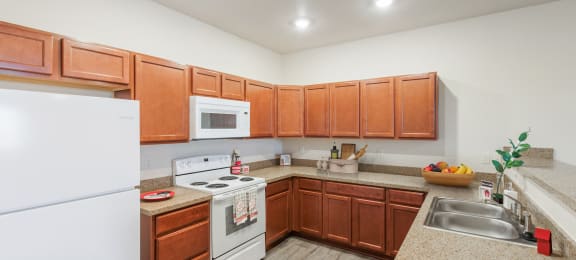 Furnished Kitchen Photo at North Peak Apartments