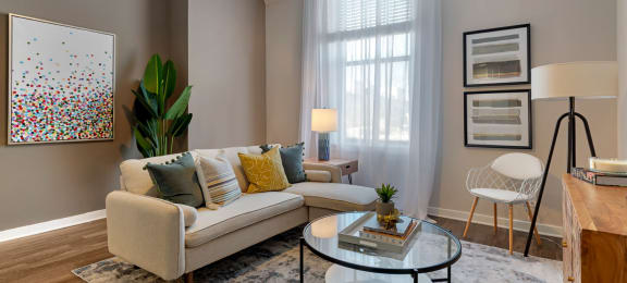 Living Room Interior at Cosmopolitan Apartments, Saint Paul, MN, 55101
