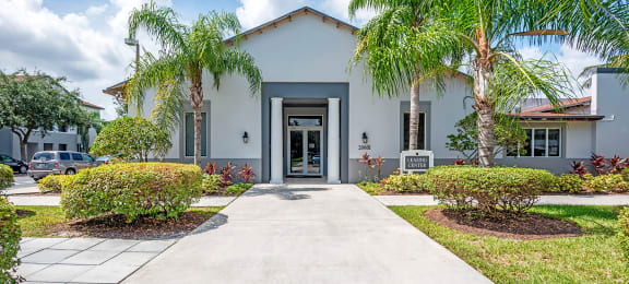 Leasing Center Entrance at Cedar Grove Apartments in Miami Gardens FL