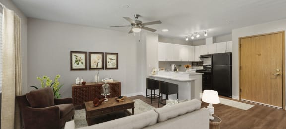 Model living room and Kitchen