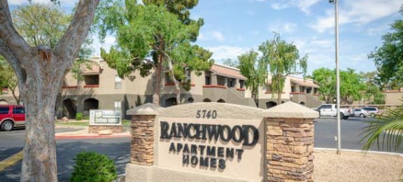 Welcoming Property Signage at Ranchwood Apartments, Glendale, AZ, 85301