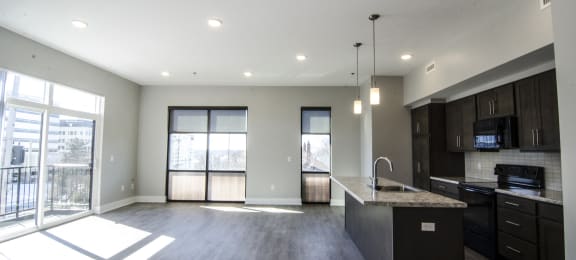 Open Concept Kitchen Living Room Gateway at Belknap Apartments
