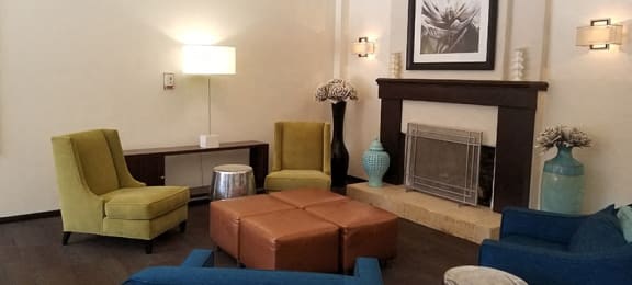 Covina Grand Apartment Rentals | Covina Seating Area by Fireplace
