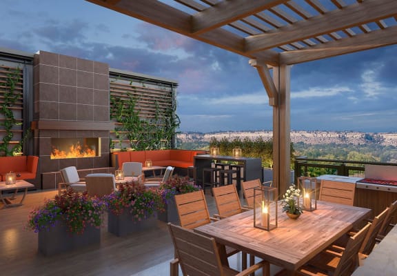 Rooftop Lounge With Outdoor Kitchen And Mountain Views at Avenue C, Billings, MT, 59102