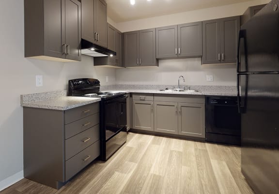 Two bedroom kitchen at Park Villas Apartments in National City