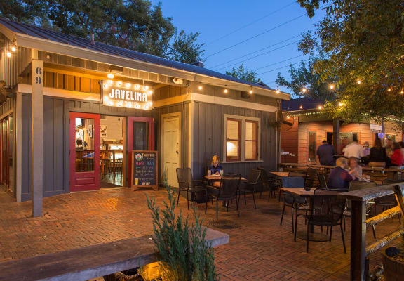 Dining and nightlife options on Rainey Street near Windsor on the Lake, Austin, Texas