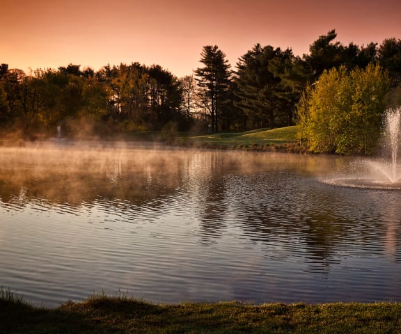 Fountain in pond