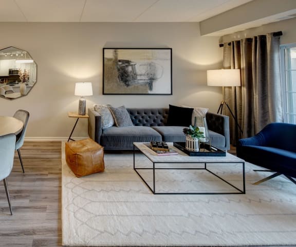 Classic Living Room Design at The MilTon Luxury Apartments, Vernon Hills, IL, 60061