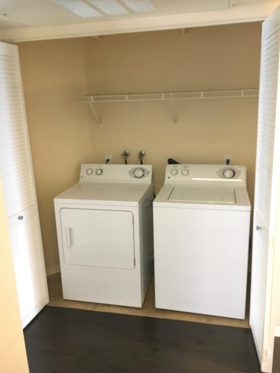 Washer and dryer in apartment homes at Legends at Rancho Belago, Moreno Valley, CA